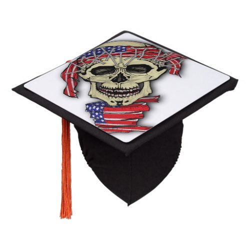 American Skull Graduation Cap Topper