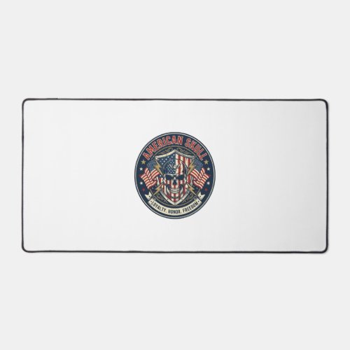 American Skull Patriotic Patriotic Skull Tough Gra Desk Mat