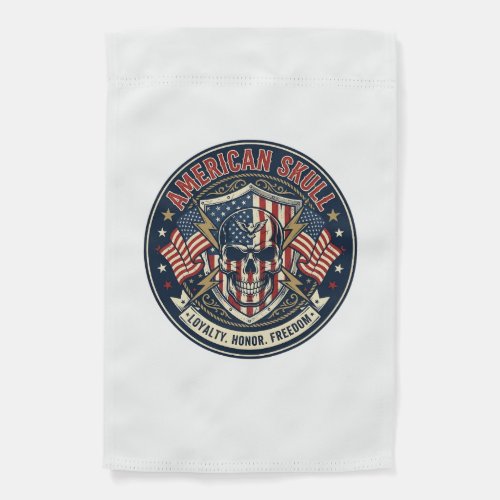 American Skull Patriotic Patriotic Skull Tough Gra Garden Flag