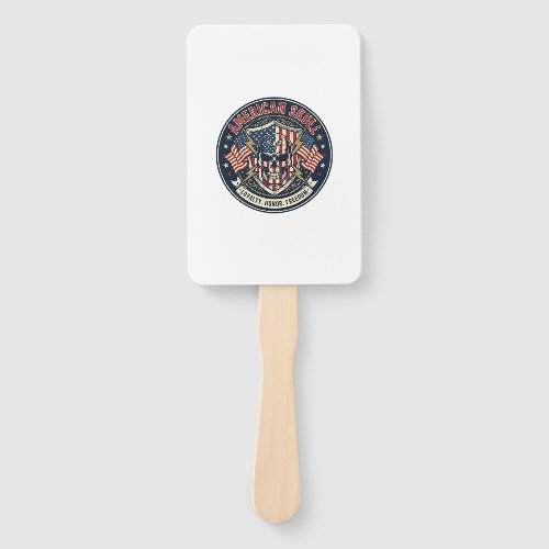 American Skull Patriotic Patriotic Skull Tough Gra Hand Fan