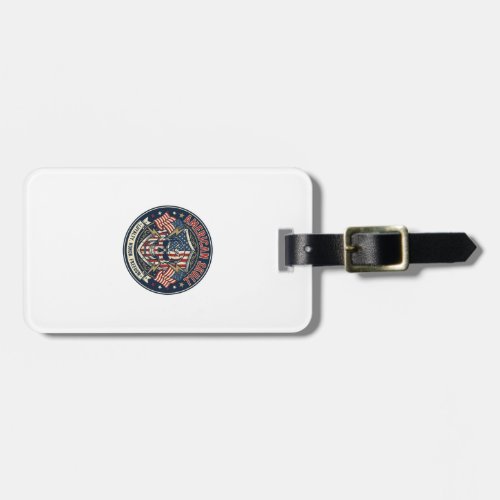 American Skull Patriotic Patriotic Skull Tough Gra Luggage Tag