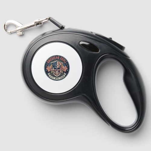 American Skull Patriotic Patriotic Skull Tough Gra Retractable Pet Leash