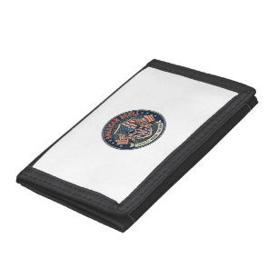 American Skull Patriotic Patriotic Skull Tough Gra Trifold Wallet