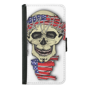 American Skull Wallet Phone Case For Samsung Galaxy S5