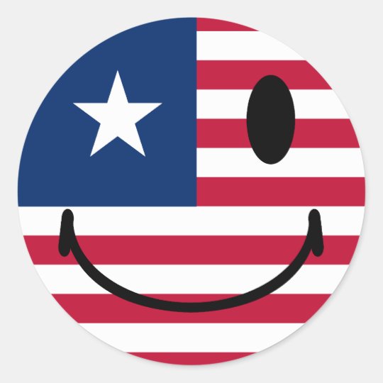 American Smiley Classic Round Sticker