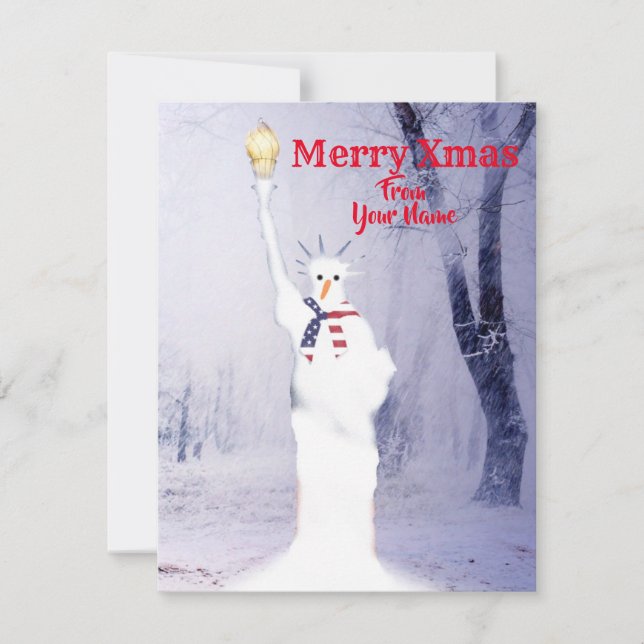 American snowman Christmas card (Front)