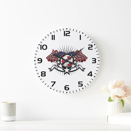 American Soccer Large Clock