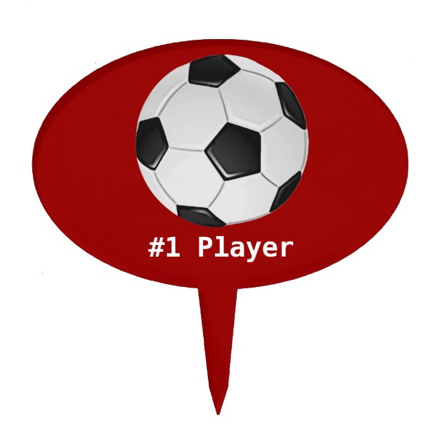 American Soccer or Association Football Ball Cake Topper (Front)