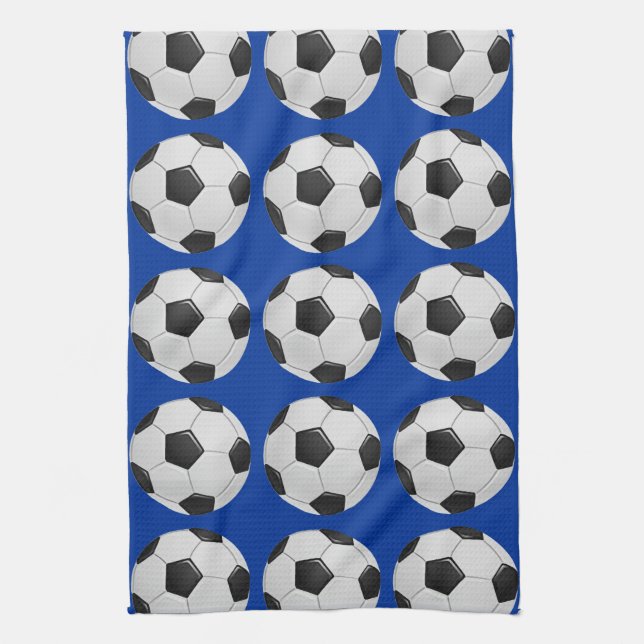 American Soccer or Association Football Ball Kitchen Towel (Vertical)
