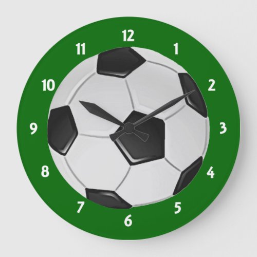 American Soccer or Association Football Ball Large Clock