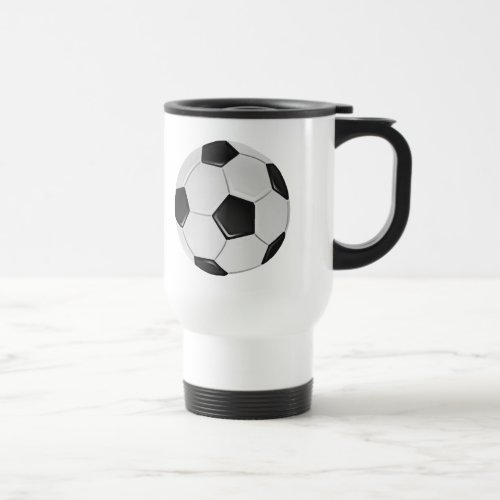 American Soccer or Association Football Ball Travel Mug