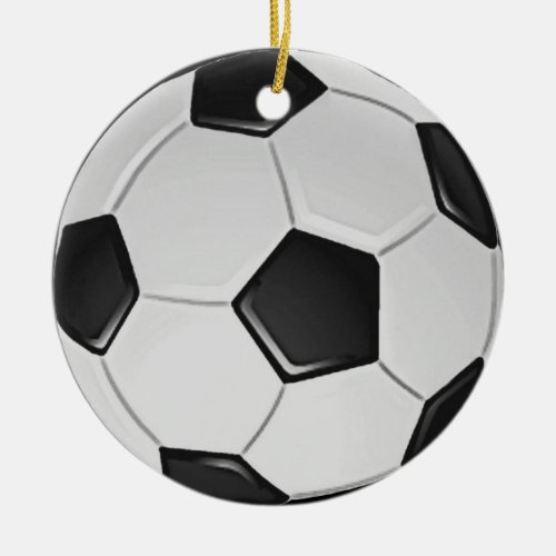American Soccer or Association Football Ceramic Ornament