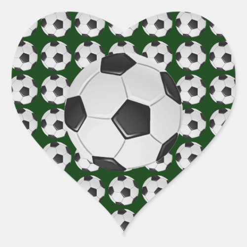 American Soccer or Association Football Heart Sticker