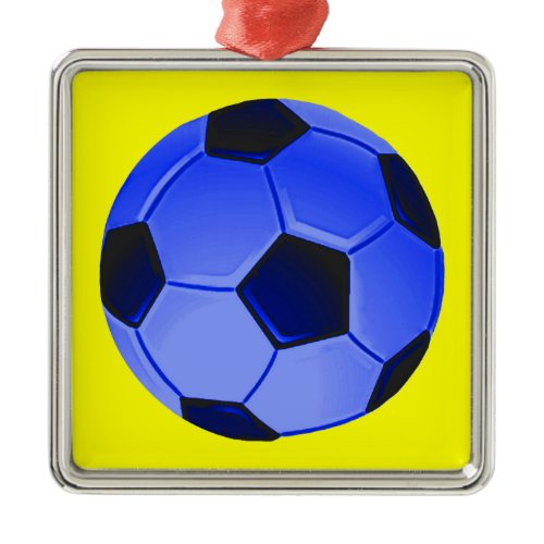 American Soccer or Association Football Metal Ornament