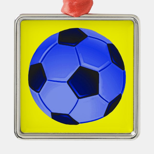 American Soccer or Association Football Metal Ornament (Front)