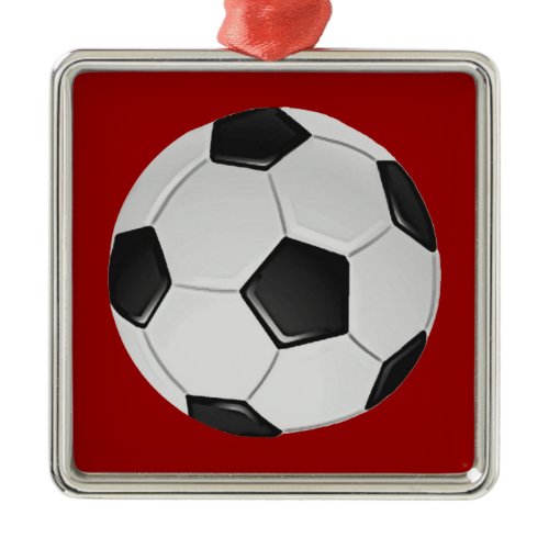American Soccer or Association Football Metal Ornament