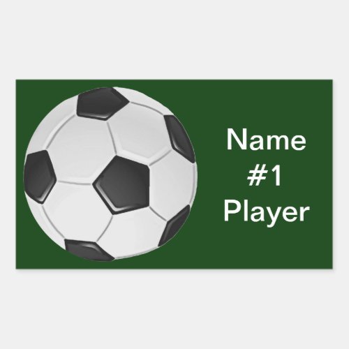 American Soccer or Association Football Rectangular Sticker