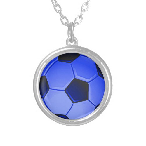 American Soccer or Association Football Silver Plated Necklace