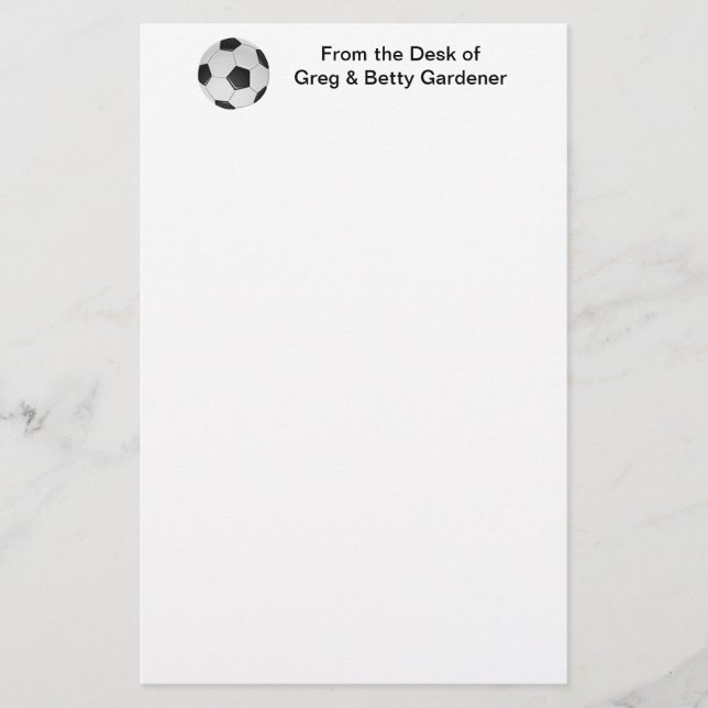 American Soccer or Association Football Stationery (Front)