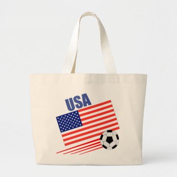 American Soccer Team Large Tote Bag by worldwidesoccer at Zazzle