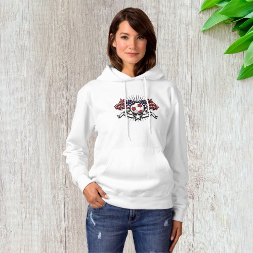 American Soccer Womens Hoodie