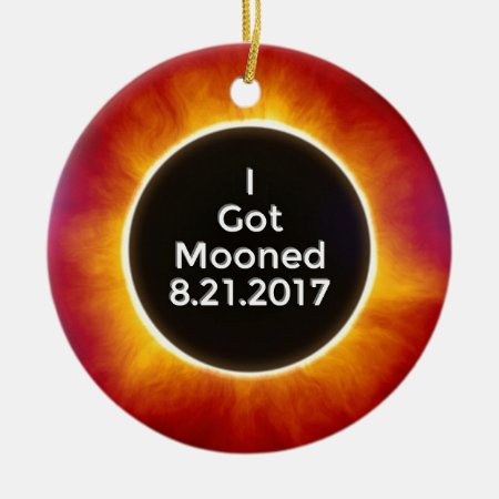 American Solar Eclipse Got Mooned August 21 2017.j Ceramic Ornament