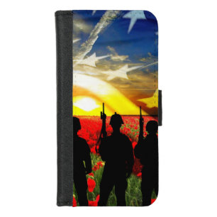 American Soldier American Flag In Honor iPhone 8/7 Wallet Case