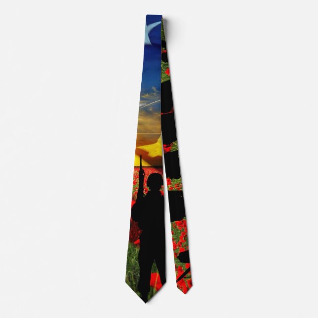 American Soldier American Flag In Honor Neck Tie (Front)