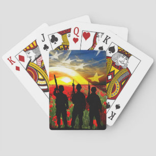American Soldier American Flag In Honor Poker Cards