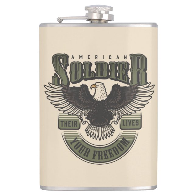 American Soldier Quote Flask (Front)