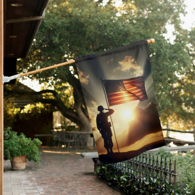 American Soldier Saluting His Flag (In SItu)