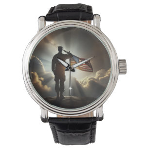 American Soldier Saluting the United States Flag Watch