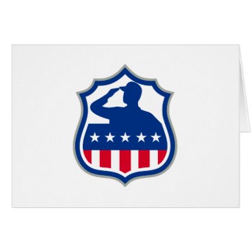 American Soldier Saluting USA Flag Crest Icon American Soldier Saluting USA Flag Crest Icon