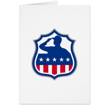 American Soldier Saluting USA Flag Crest Icon American Soldier Saluting USA Flag Crest Icon