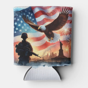 American Soldier Scene Can Cooler