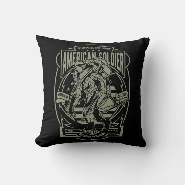 American Soldier With Pride And Honor Throw Pillow (Front)