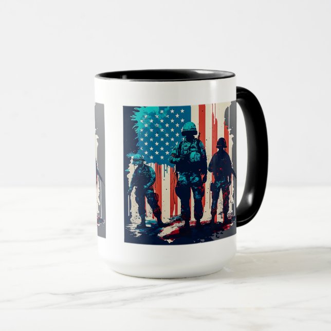 American Soldiers Combo Mug, 15 oz  Mug (Front Right)