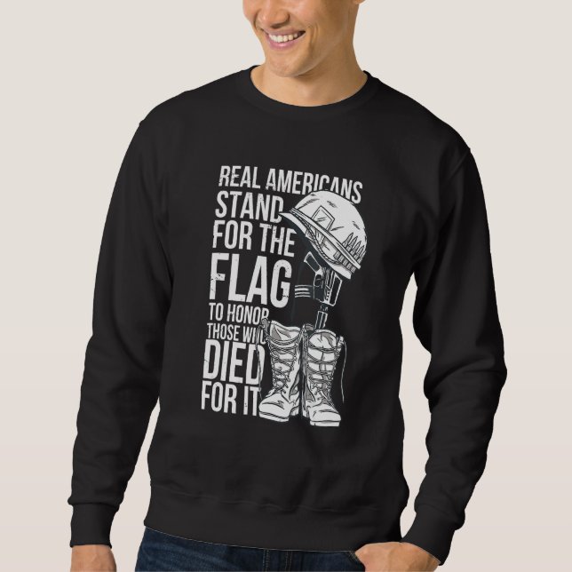 American Soldiers Quote Boots Helmet Pride Honor Sweatshirt (Front)