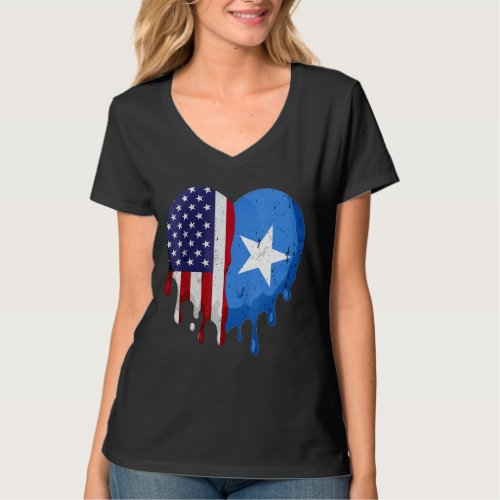 American Somali Heritage Month Somalia Flag Heart T_Shirt