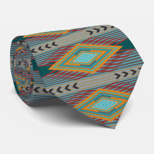 American Southwest Patterned Art And Earthy Colors Neck Tie