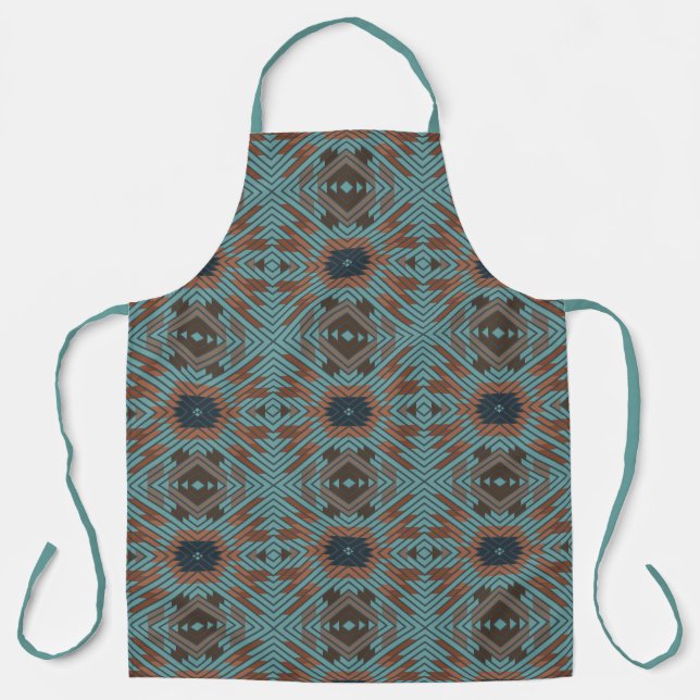 American Southwest Tribal Patterned Art And Colors Apron (Front)