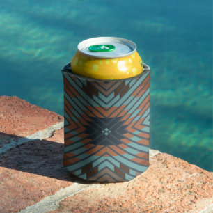 American Southwest Tribal Patterned Art And Colors Can Cooler