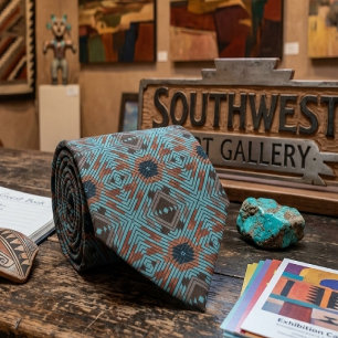 American Southwest Tribal Patterned Art And Colors Neck Tie