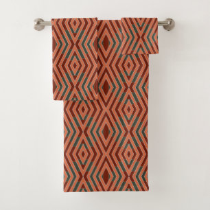 American Southwestern Tribal Pattern Art And Color Bath Towel Set