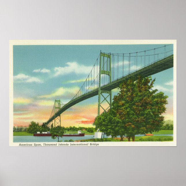 American Span of the International Bridge View Poster (Front)