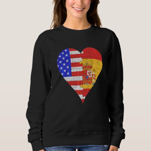 American Spanish Flag Heart Sweatshirt