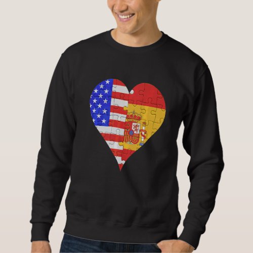 American Spanish Flag Heart Sweatshirt