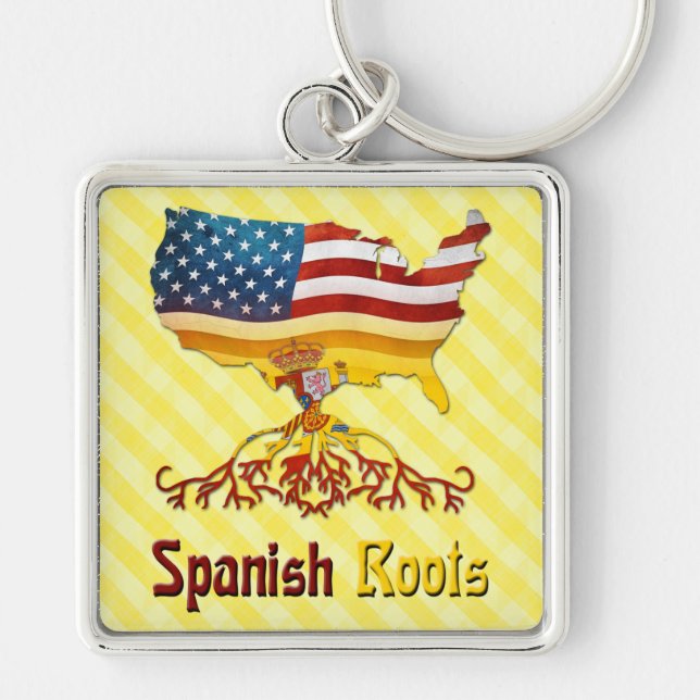 American Spanish Roots   Keychain (Front)
