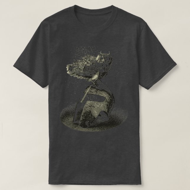 American Spartan Helmet Spartan Owl knight Patriot T-Shirt (Design Front)