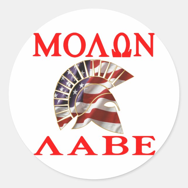 American Spartan Molon Labe Classic Round Sticker (Front)